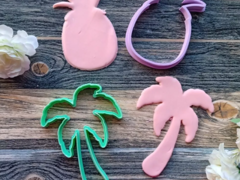 Tropical Flamenco Palmera Pia Hoja Cookie Cutter Galleta Galletitas Cermica Arcilla Modelo de impresión 3D
