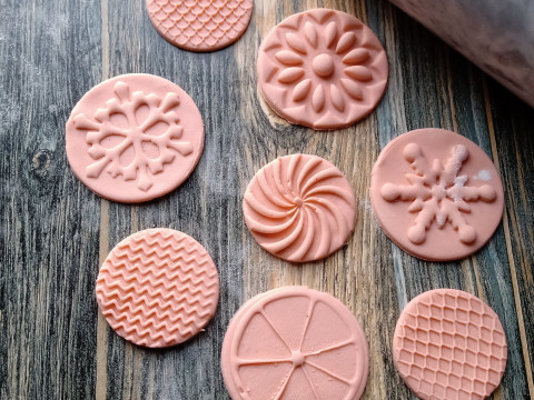 Kit por 13 Sets de Sellos Mango Intercambiable Cermica Arcilla Cookies 3D Print Model