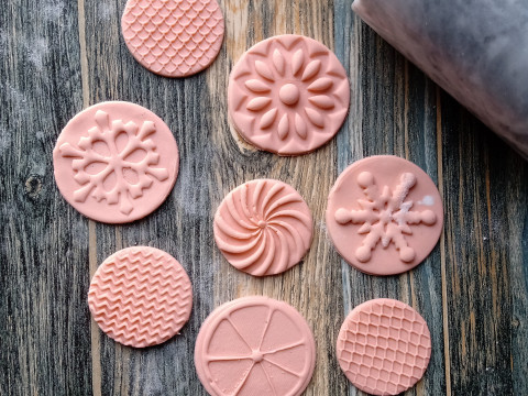 Kit por 13 Sets de Sellos Mango Intercambiable Cermica Arcilla Cookies 3D Print Model
