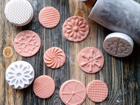 Kit por 13 Sets de Sellos Mango Intercambiable Cermica Arcilla Cookies 3D Print Model