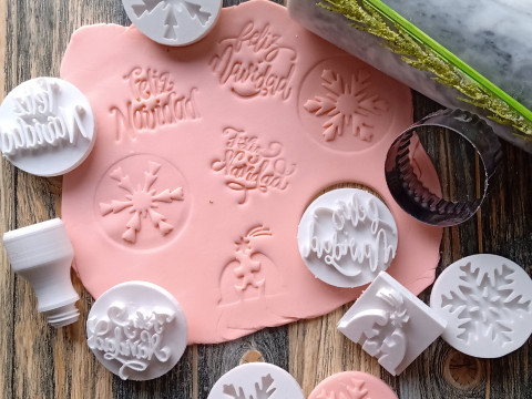 Kit por 13 Sets de Sellos Mango Intercambiable Cermica Arcilla Cookies 3D Print Model