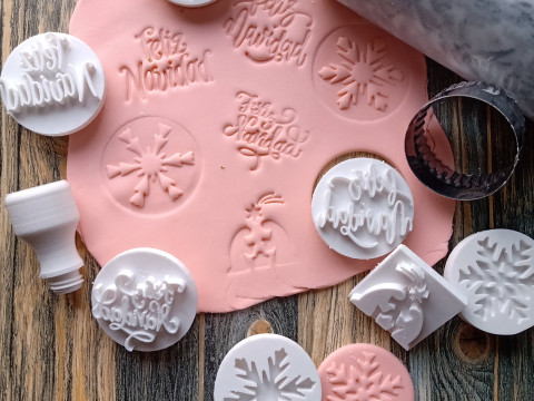 Kit por 13 Sets de Sellos Mango Intercambiable Cermica Arcilla Cookies 3D Print Model