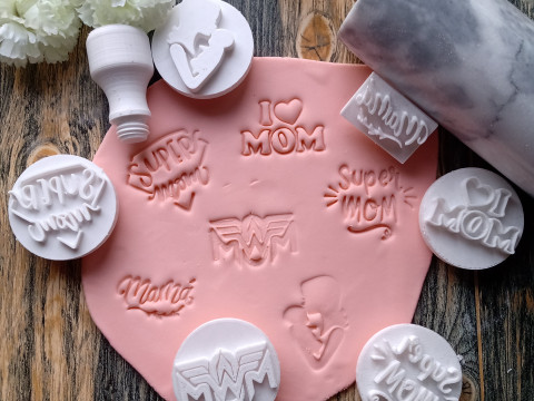 Kit por 13 Sets de Sellos Mango Intercambiable Cermica Arcilla Cookies 3D Print Model