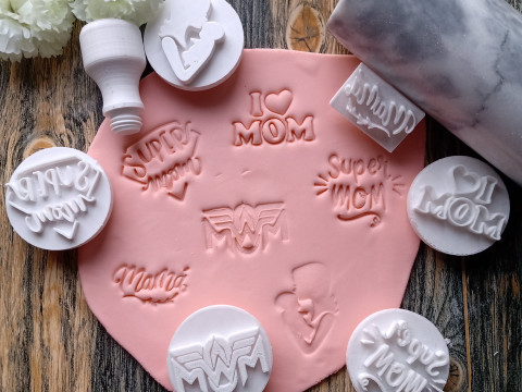 Kit por 13 Sets de Sellos Mango Intercambiable Cermica Arcilla Cookies 3D Print Model