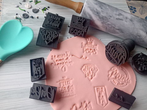 Kit por 13 Sets de Sellos Mango Intercambiable Cermica Arcilla Cookies 3D Print Model
