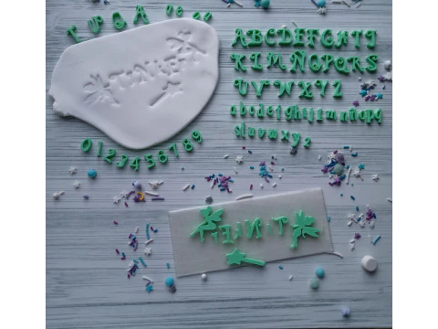 Kit Selos Selo Abc Abecedario Letras N&uacute;meros Arte Cer&aacute;mica Arcilla Alfarera Manualidades Modelo de Impressão 3D