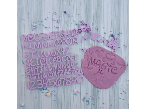 Kit Selos Selo Abc Abecedario Letras N&uacute;meros Arte Cer&aacute;mica Arcilla Alfarera Manualidades Modelo de Impressão 3D