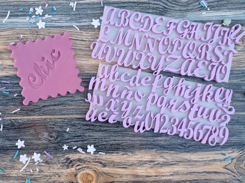 Kit Selos Selo Abc Abecedario Letras N&uacute;meros Arte Cer&aacute;mica Arcilla Alfarera Manualidades Modelo de Impressão 3D