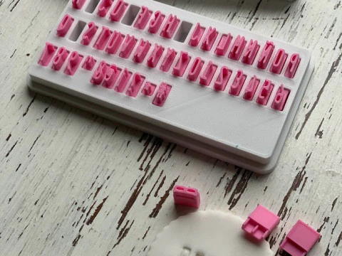Kit Selos Selo Abc Abecedario Letras N&uacute;meros Arte Cer&aacute;mica Arcilla Alfarera Manualidades Modelo de Impressão 3D