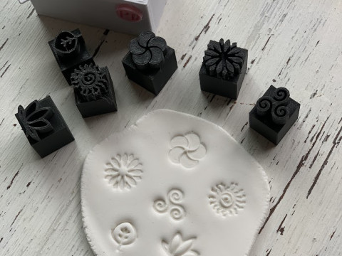 Kit Sellos Stamp Simbols Arte Cermica Arcilla Alfarera Manualidades Modelo de impresión 3D