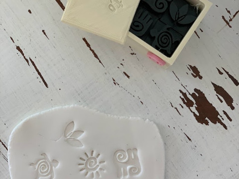 Kit Sellos Stamp Simbols Arte Cermica Arcilla Alfarera Manualidades Modelo de impresión 3D