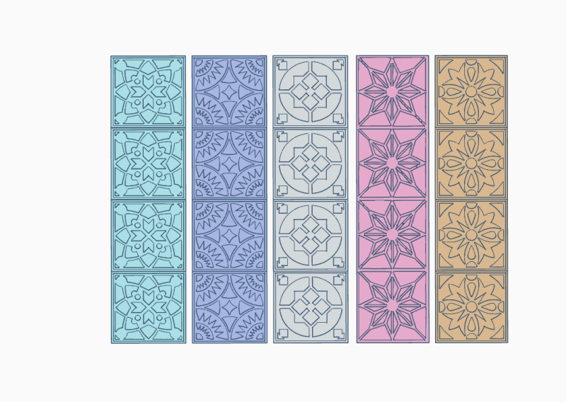 Kit Sellos Stamp Simbols Mayolica Mosaico Arte Cermica Arcilla Alfarera Manualidades Modelo de Impressão 3D .c4d .max .obj .3ds .fbx .stl .blend 