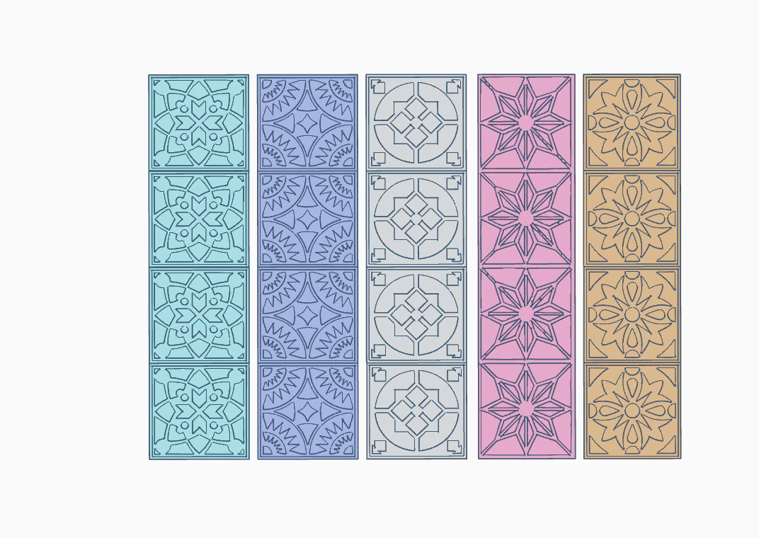 Kit Sellos Stamp Simbols Mayolica Mosaico Arte Cermica Arcilla Alfarera Manualidades 3D Print Model .c4d .max .obj .3ds .fbx .stl .blend 