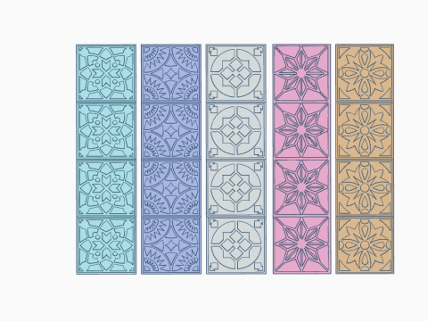 Kit Sellos Stamp Simbols Mayolica Mosaico Arte Cermica Arcilla Alfarera Manualidades 3D Print Model