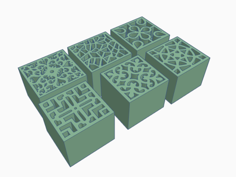 Kit Sellos Stamp Simbols Mayolica Mosaico Arte Cermica Arcilla Alfarera Manualidades Modelo de Impressão 3D