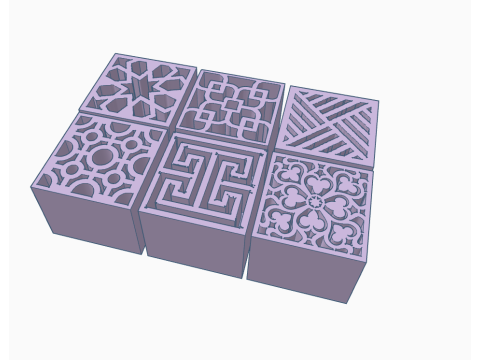 Kit Sellos Stamp Simbols Mayolica Mosaico Arte Cermica Arcilla Alfarera Manualidades Modelo de Impressão 3D