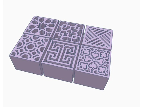 Kit Sellos Stamp Simbols Mayolica Mosaico Arte Cermica Arcilla Alfarera Manualidades 3D Print Model