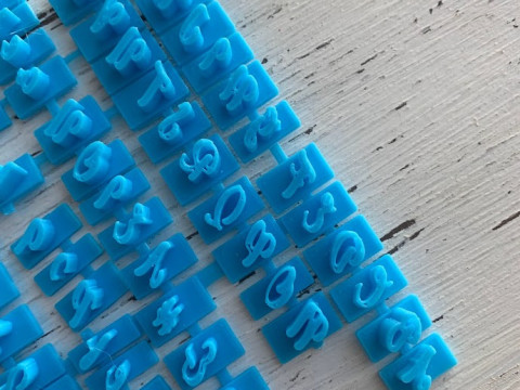 Kit Sellos Stamp Letters Numbers ABC Arte Cermica Arcilla Alfarera Manualidades 3D 프린트 모델