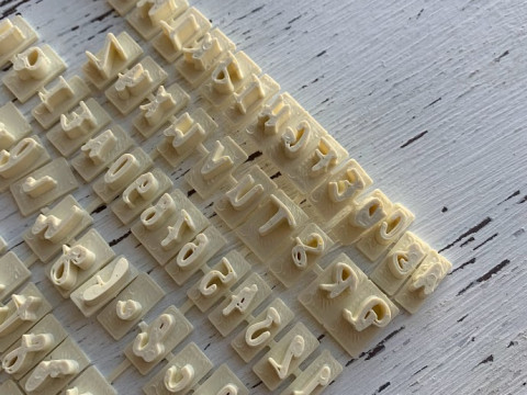 Kit Sellos Stamp Letters Numbers ABC Arte Cermica Arcilla Alfarera Manualidades 3D 프린트 모델