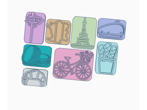 Kit x 24 sets de Sellos Stamp Arte Cermica Arcilla Alfarera Manualidades 3D 프린트 모델