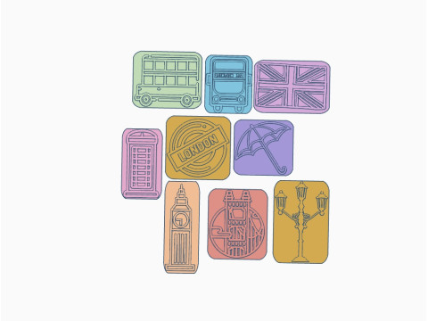 Kit x 24 sets de Sellos Stamp Arte Cermica Arcilla Alfarera Manualidades 3D 프린트 모델
