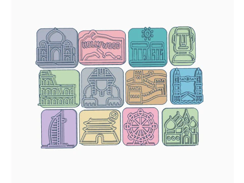 Kit x 24 sets de Sellos Stamp Arte Cermica Arcilla Alfarera Manualidades 3D Print Model
