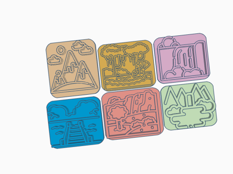 Kit x 24 sets de Sellos Stamp Arte Cermica Arcilla Alfarera Manualidades 3D 프린트 모델