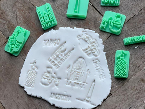 Kit x 24 sets de Sellos Stamp Arte Cermica Arcilla Alfarera Manualidades 3D 프린트 모델