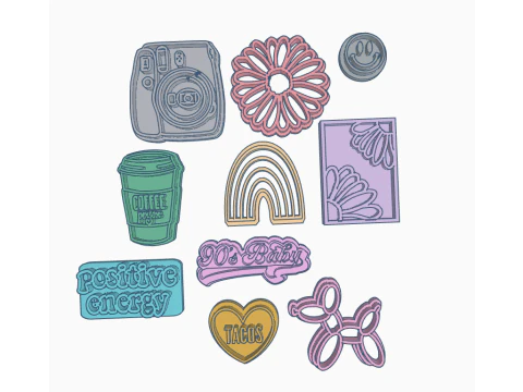 Kit x 24 sets de Sellos Stamp Arte Cermica Arcilla Alfarera Manualidades 3D Print Model