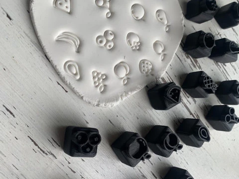 Kit x 24 sets de Sellos Stamp Arte Cermica Arcilla Alfarera Manualidades 3D Print Model