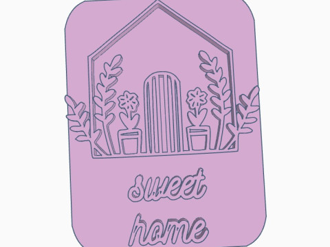 SET x 4 Sellos Stamp Home Casa Casita Arte Cermica Arcilla Alfarera Manualidades 3D Print Model