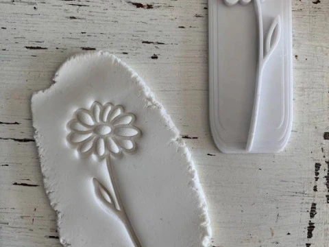 SET x 6 Sellos Stamp Flower Flor Arte Cermica Arcilla Alfarera Manualidades 3D Print Model