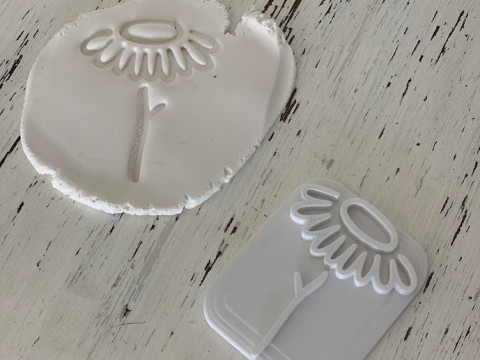 SET x 6 Sellos Stamp Flower Flor Arte Cermica Arcilla Alfarera Manualidades 3D Print Model