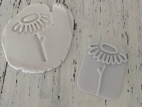 SET x 6 Sellos Stamp Flower Flor Arte Cermica Arcilla Alfarera Manualidades 3D Print Model