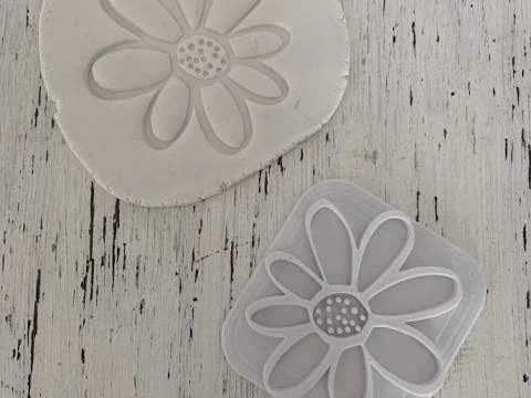 SET x 6 Sellos Stamp Flower Flor Arte Cermica Arcilla Alfarera Manualidades 3D Print Model