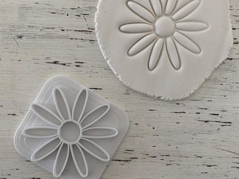 SET x 6 Sellos Stamp Flower Flor Arte Cermica Arcilla Alfarera Manualidades 3D Print Model