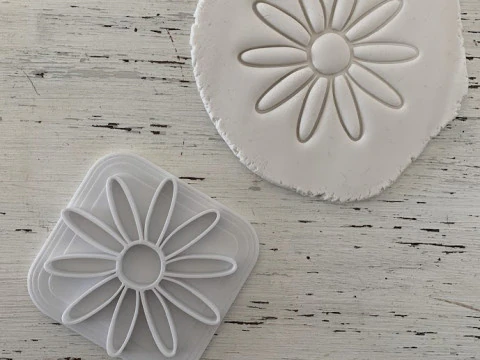 SET x 6 Sellos Stamp Flower Flor Arte Cermica Arcilla Alfarera Manualidades 3D Print Model