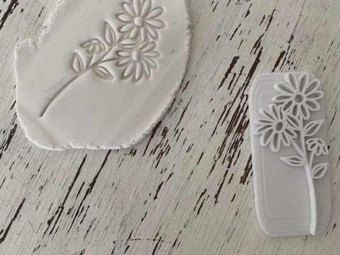 SET x 6 Sellos Stamp Flower Flor Arte Cermica Arcilla Alfarera Manualidades 3D Print Model