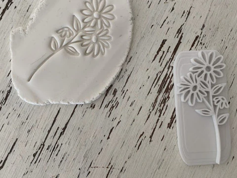 SET x 6 Sellos Stamp Flower Flor Arte Cermica Arcilla Alfarera Manualidades 3D Print Model