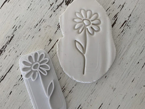 SET x 6 Sellos Stamp Flower Flor Arte Cermica Arcilla Alfarera Manualidades 3D Print Model