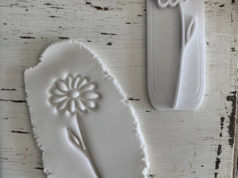 SET x 6 Sellos Stamp Flower Flor Arte Cermica Arcilla Alfarera Manualidades 3D Print Model
