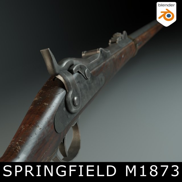 Springfield 1873 Model 3D .c4d .max .obj .3ds .fbx .stl .blend 