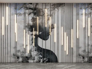 Panel dekoracyjny ścienny Oświetlenie dynamiczne Model Pre-Inst Model 3D