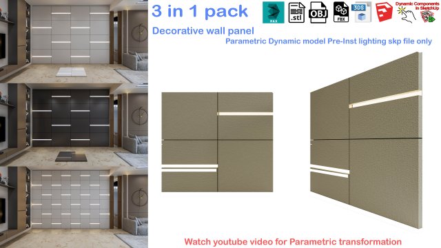 Decorative Wall Panel 3D wall panel 3d panel 3Dモデル .c4d .max .obj .3ds .fbx .stl .blend 