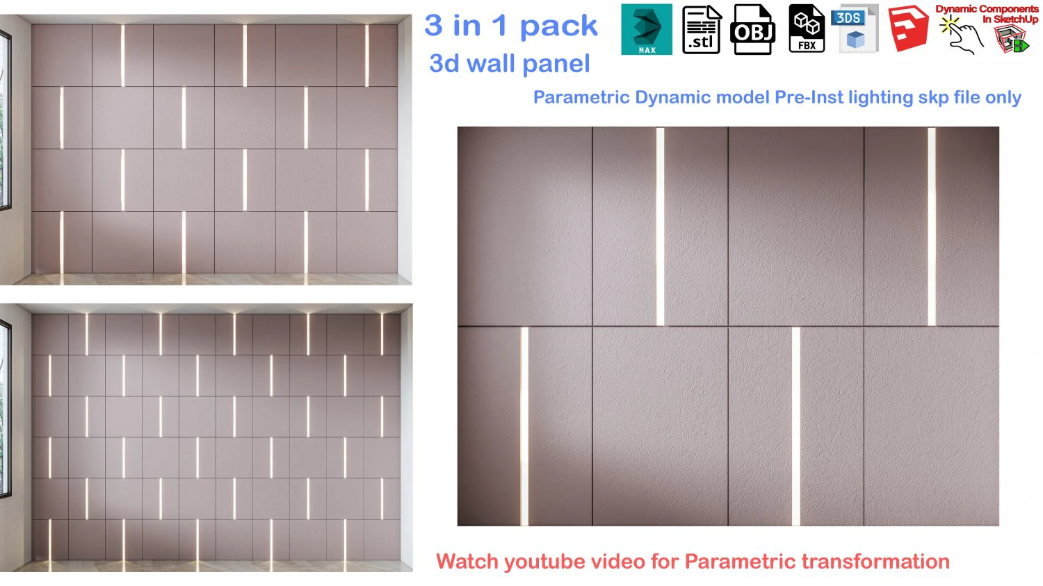 Decorative Wall Panel 3D wall panel 3d panel 3D Model .c4d .max .obj .3ds .fbx .stl .blend 