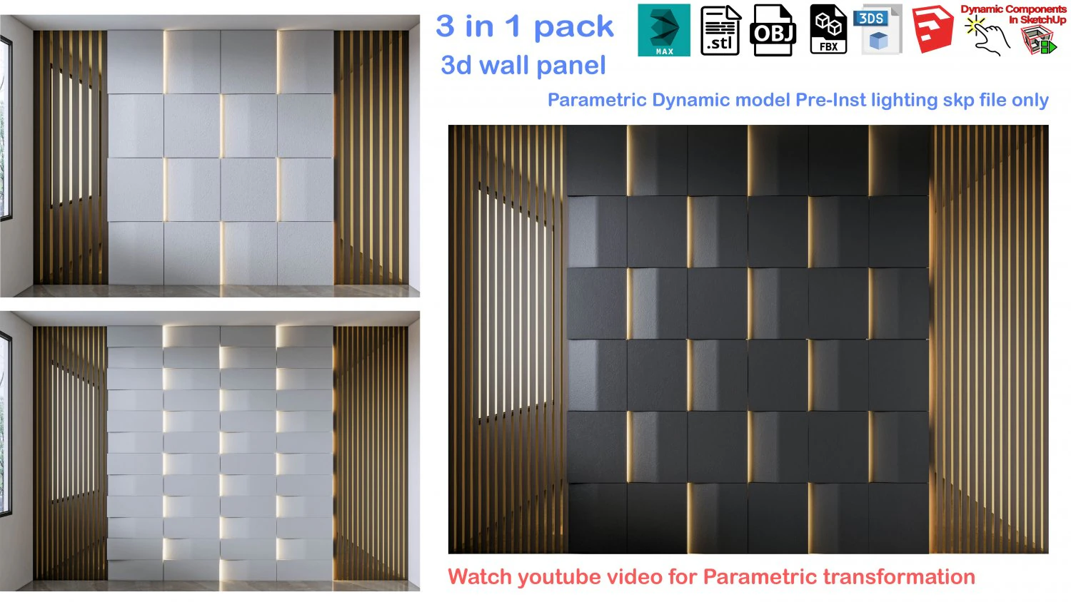 Decorative Wall Panel 3D wall panel 3d panel 3D Model .c4d .max .obj .3ds .fbx .stl .blend 