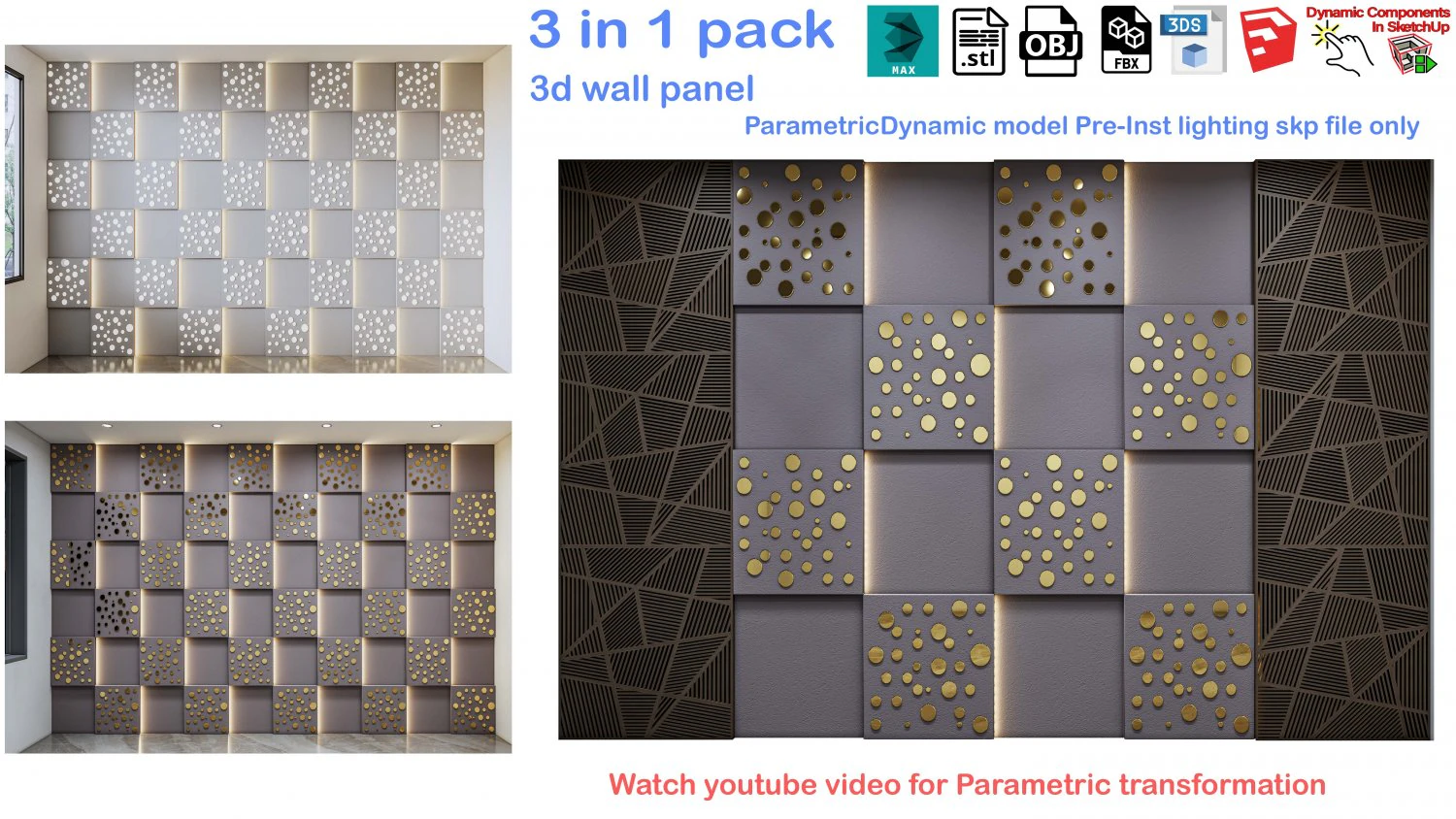 Decorative Wall Panel 3D wall panel 3d panel 3D Model .c4d .max .obj .3ds .fbx .stl .blend 