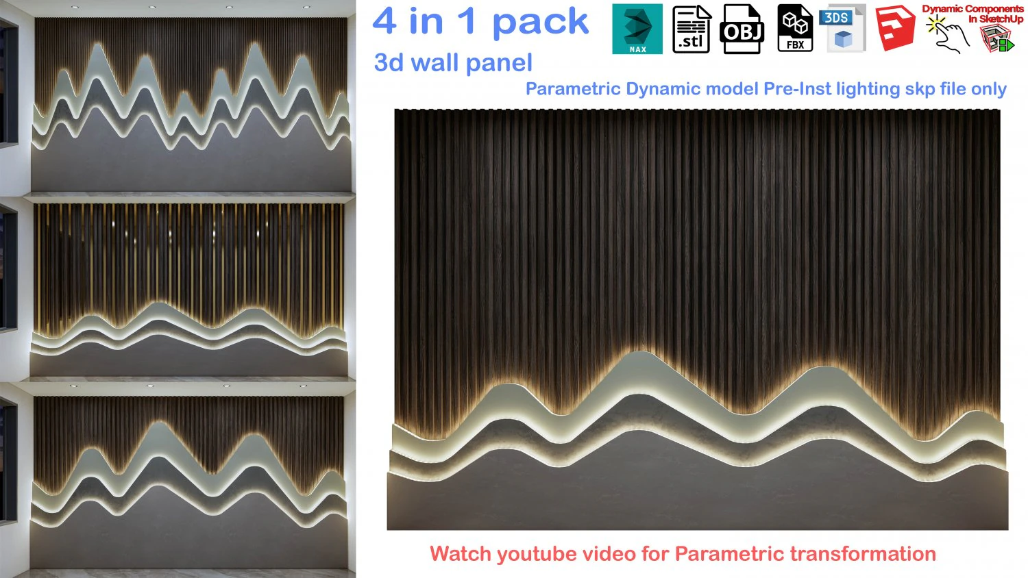 Decorative Wall Panel 3D wall panel 3d panel 3D Model .c4d .max .obj .3ds .fbx .stl .blend 