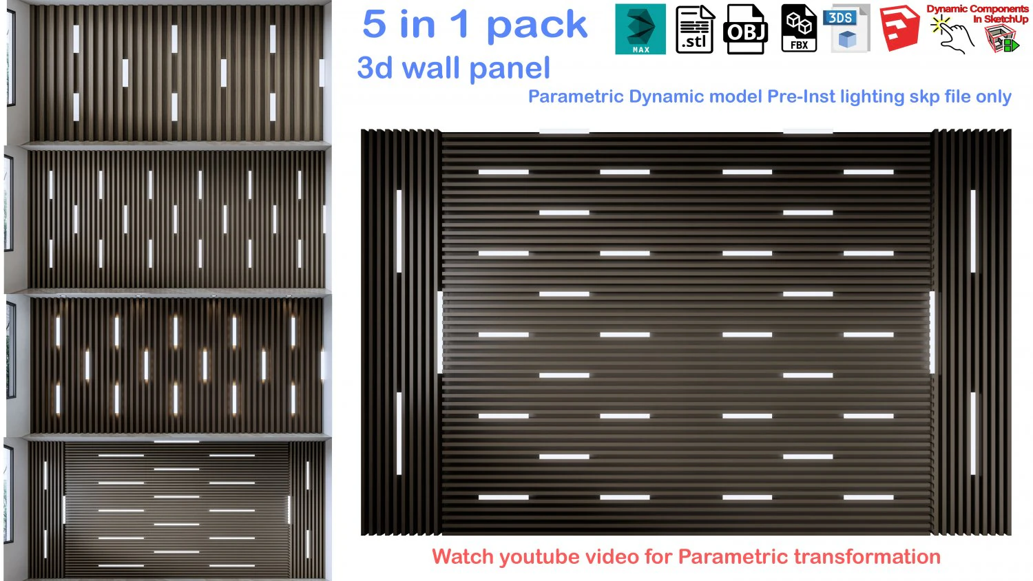 Pannello murale decorativo Pannello murale 3D Pannello 3D Modello 3D .c4d .max .obj .3ds .fbx .stl .blend 