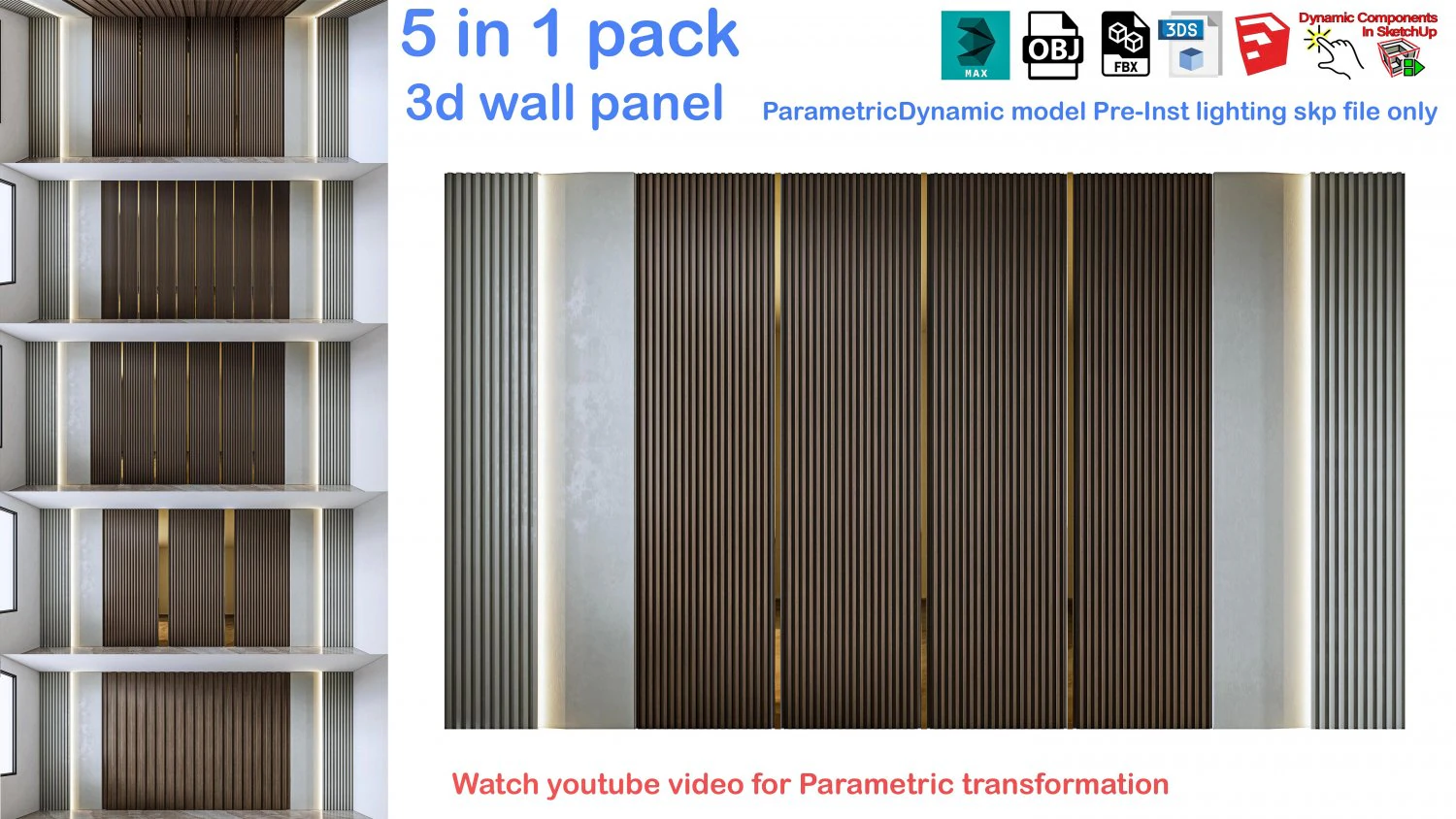 Decoratief wandpaneel 3D wandpaneel 3d paneel 3D Model .c4d .max .obj .3ds .fbx .stl .blend 